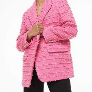 H&M Vibrant Pink Textured Blazer